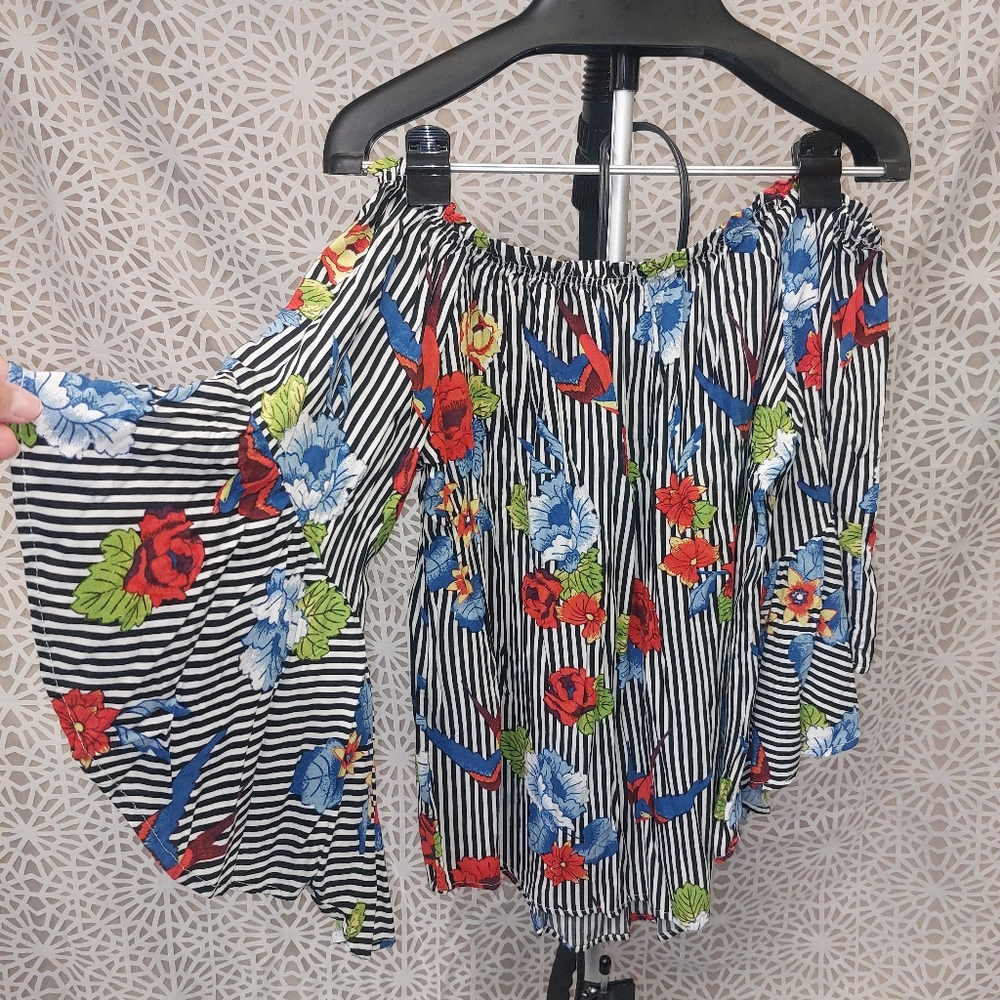 Off the shoulder with flared arms